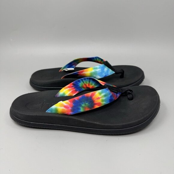 Chaco Chillos Womens Rainbow Tie Dye Flip Flop Thong Sandals Size 8 - Picture 1 of 8